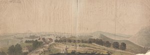 Een uitzicht op Edinburgh vanuit het zuiden richting Dalkeith